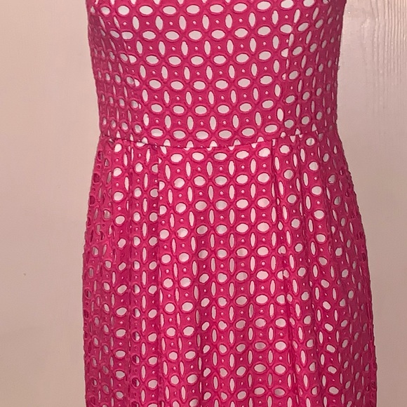 BETSEY JOHNSON HOT PINK CROCHET DRESS - Picture 5 of 9